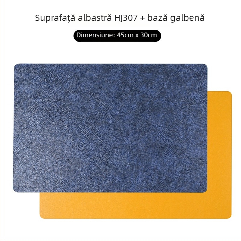 Placă de masă pătrată din piele, stil nordic, lux retro, impermeabilă și rezistentă la umezeală, izolație cu două straturi, pentru uz casnic