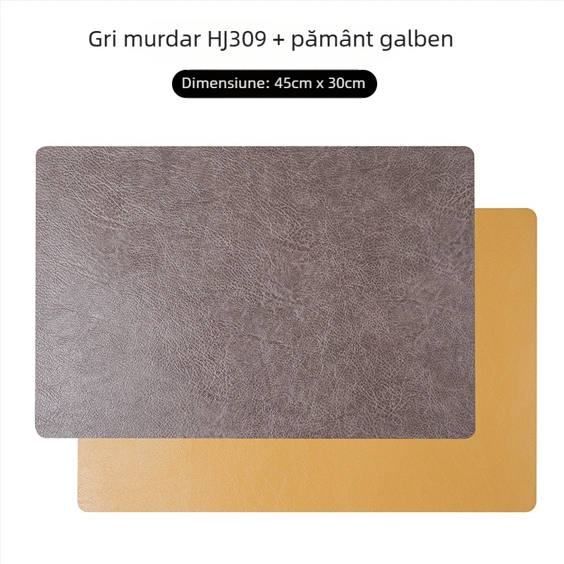 Placă de masă pătrată din piele, stil nordic, lux retro, impermeabilă și rezistentă la umezeală, izolație cu două straturi, pentru uz casnic