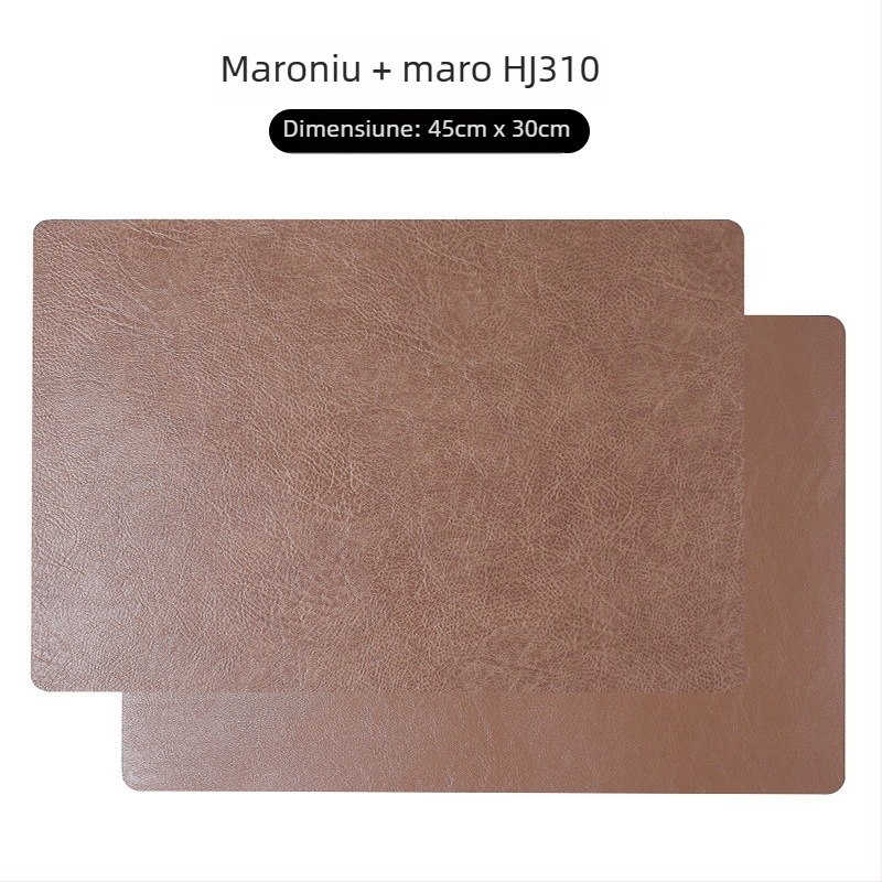 Placă de masă pătrată din piele, stil nordic, lux retro, impermeabilă și rezistentă la umezeală, izolație cu două straturi, pentru uz casnic