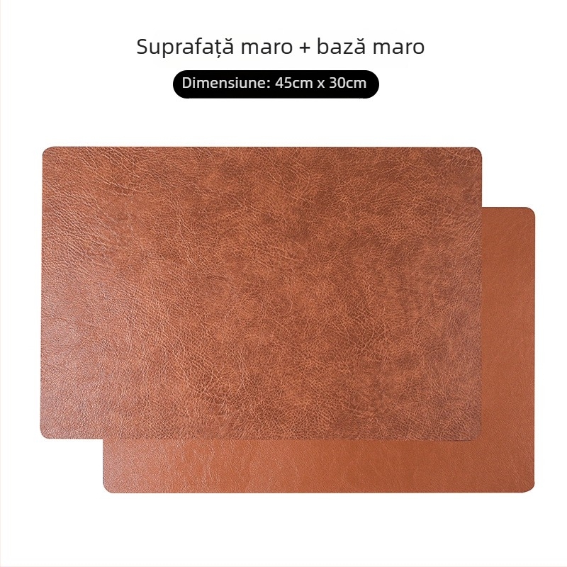 Placă de masă pătrată din piele, stil nordic, lux retro, impermeabilă și rezistentă la umezeală, izolație cu două straturi, pentru uz casnic