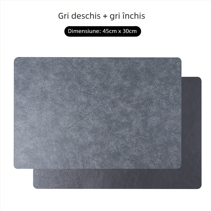 Placă de masă pătrată din piele, stil nordic, lux retro, impermeabilă și rezistentă la umezeală, izolație cu două straturi, pentru uz casnic