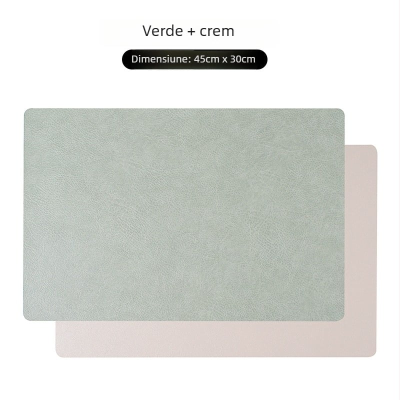 Placă de masă pătrată din piele, stil nordic, lux retro, impermeabilă și rezistentă la umezeală, izolație cu două straturi, pentru uz casnic