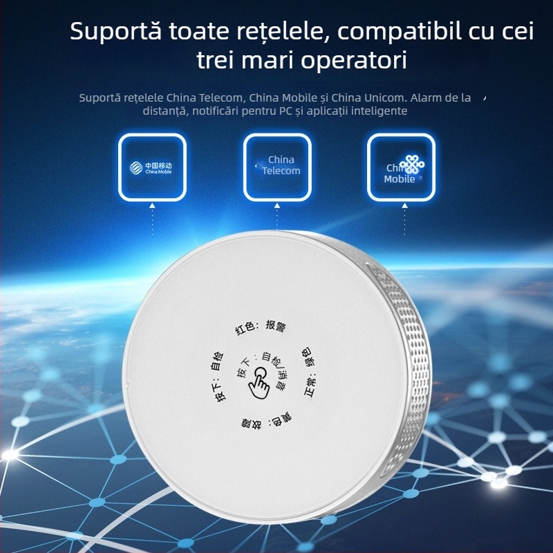 Detector de gaz Meian GA01 cu Bluetooth, detecție 360°, acoperire 30 m², montaj pe perete, 2.4 GHz wireless, 90-240 V