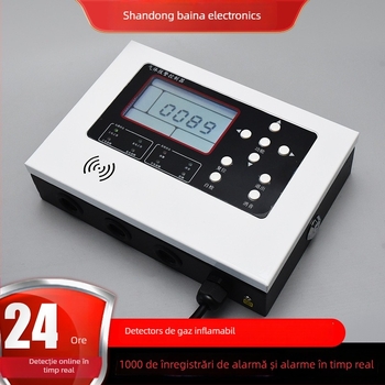 Detector fix pentru gaze inflamabile – măsurare: gaze inflamabile; interval 10–95% umiditate relativă; precizie ±3% FS; tensiune 12–36 VDC