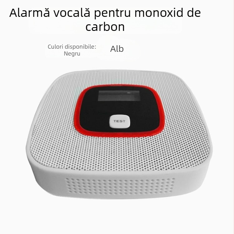 Alarmă de monoxid de carbon pentru casă, detector CO wireless, model D-616, detecție de 180°, avertizare vocală și luminoasă, montaj pe perete