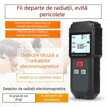Agoal EMF tester 825 – detector de scurgeri de microunde și monitor pentru radiații electromagnetice de uz casnic, alimentare 6.3–50 V