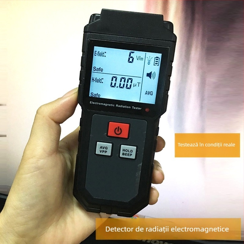 Agoal EMF tester 825 – detector de scurgeri de microunde și monitor pentru radiații electromagnetice de uz casnic, alimentare 6.3–50 V