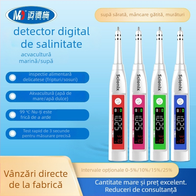 Scionix Refractometru Digital de Sălinitate, interval 0-50%, precizie înaltă, afișaj digital