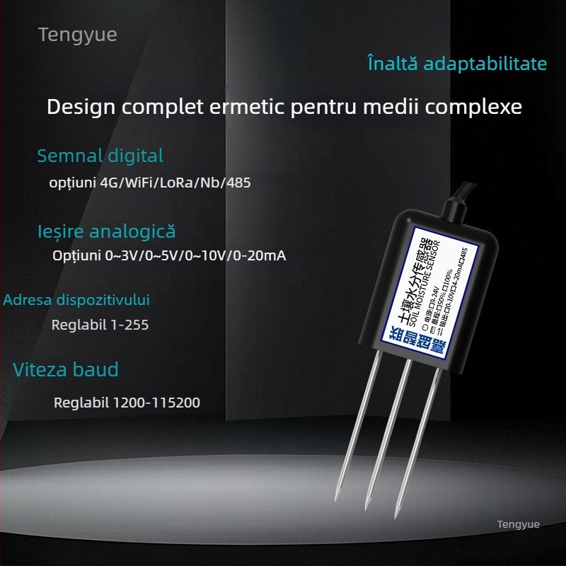 Senzor pentru temperatura și umiditate a solului cu detecție a metalelor grele, model JS-SENSOR-SOIL