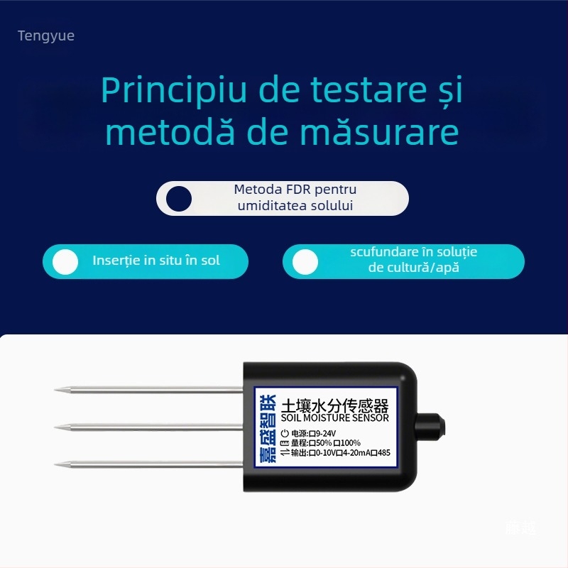 Senzor pentru temperatura și umiditate a solului cu detecție a metalelor grele, model JS-SENSOR-SOIL