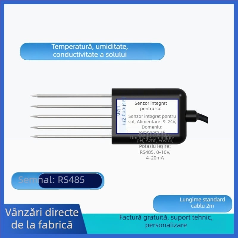 Senzor pentru temperatura și umiditate a solului cu detecție a metalelor grele, model JS-SENSOR-SOIL