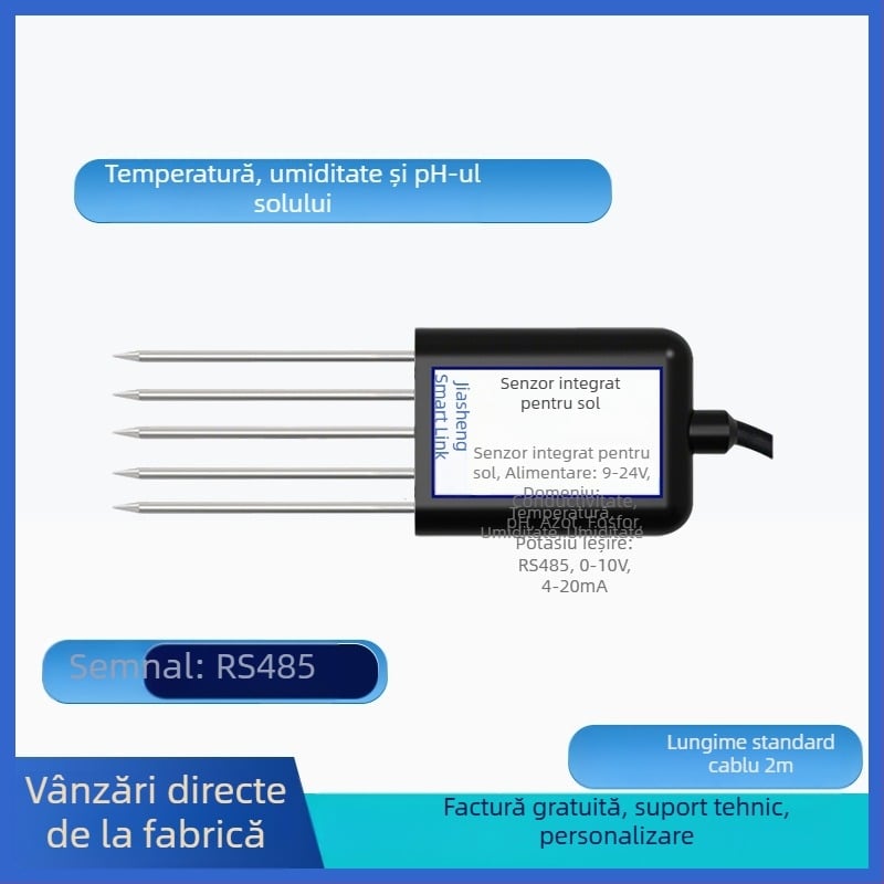 Senzor pentru temperatura și umiditate a solului cu detecție a metalelor grele, model JS-SENSOR-SOIL