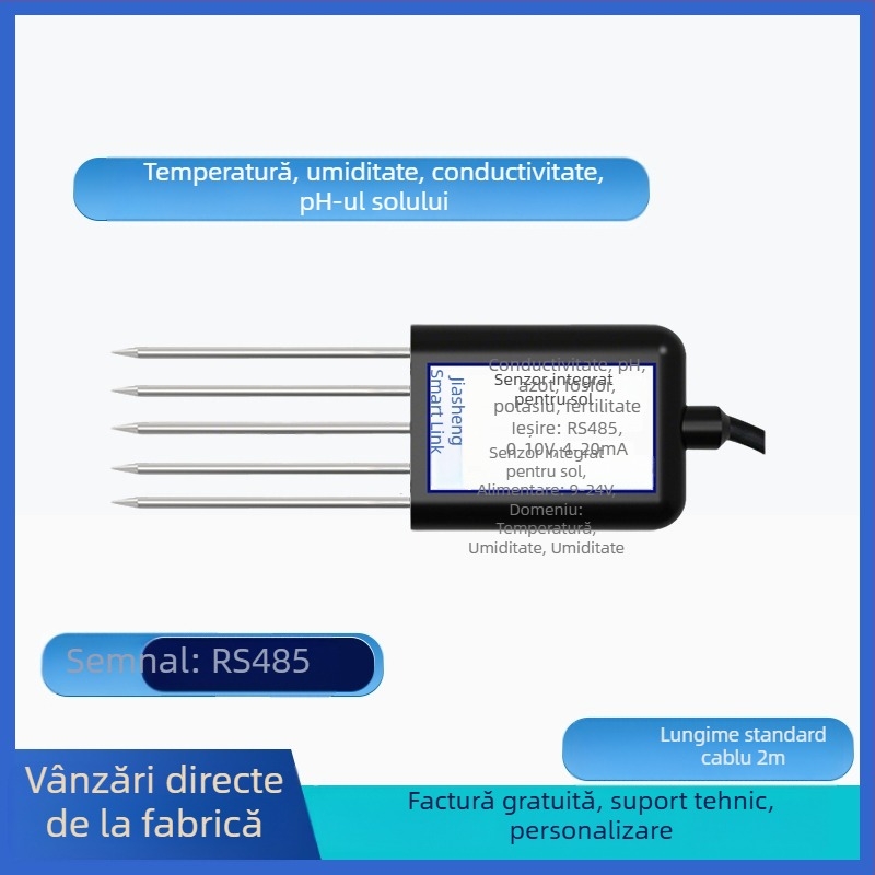 Senzor pentru temperatura și umiditate a solului cu detecție a metalelor grele, model JS-SENSOR-SOIL