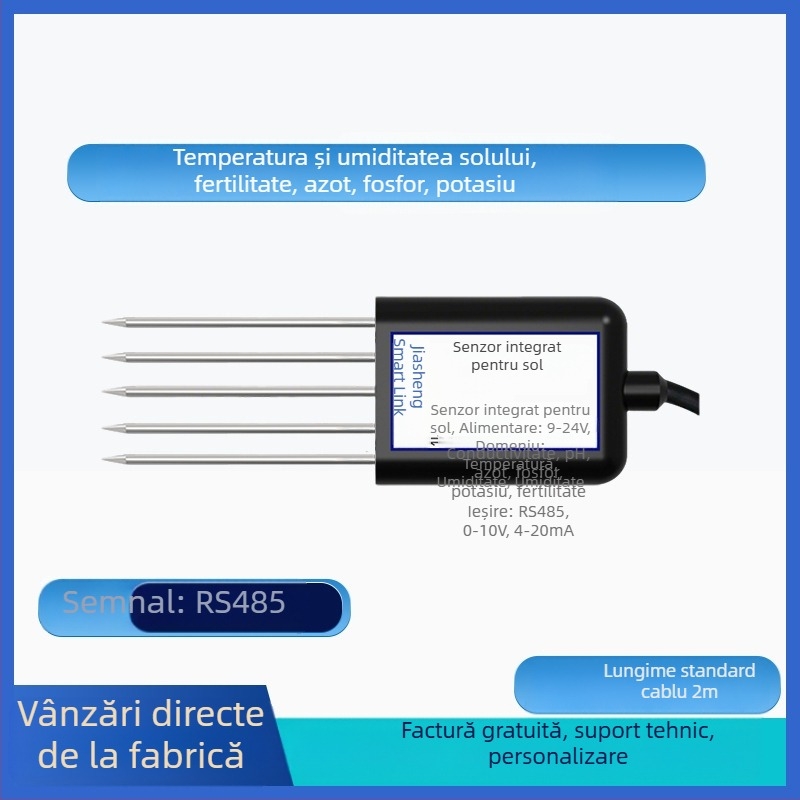 Senzor pentru temperatura și umiditate a solului cu detecție a metalelor grele, model JS-SENSOR-SOIL