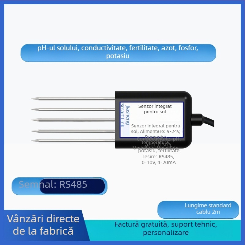 Senzor pentru temperatura și umiditate a solului cu detecție a metalelor grele, model JS-SENSOR-SOIL