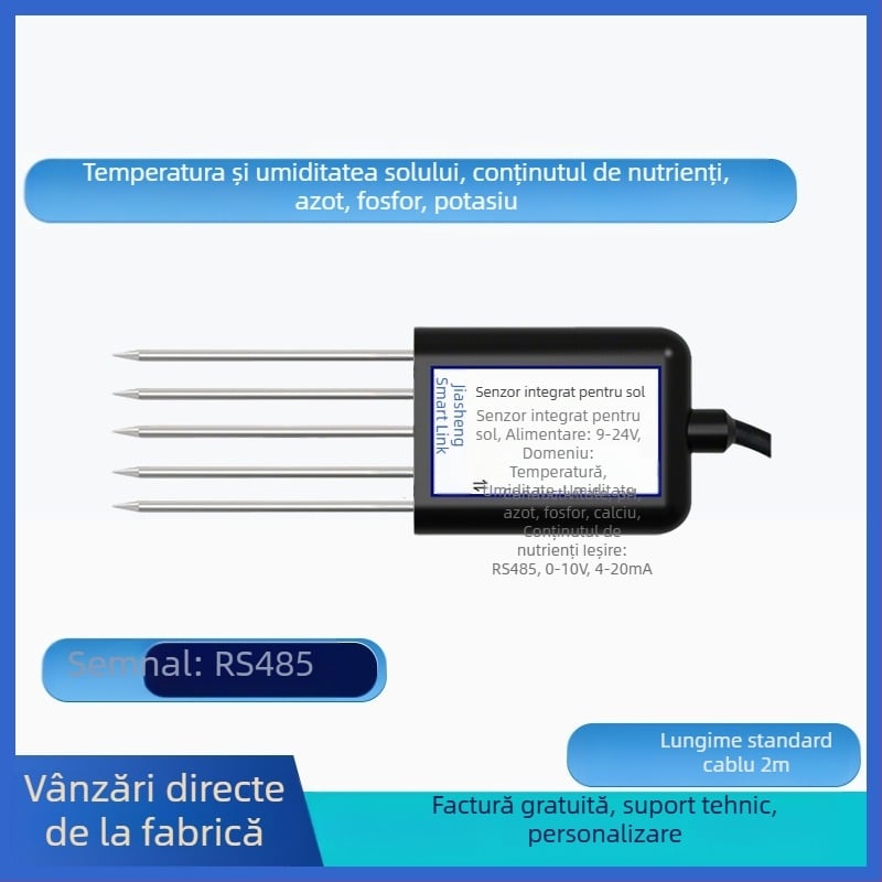 Senzor pentru temperatura și umiditate a solului cu detecție a metalelor grele, model JS-SENSOR-SOIL