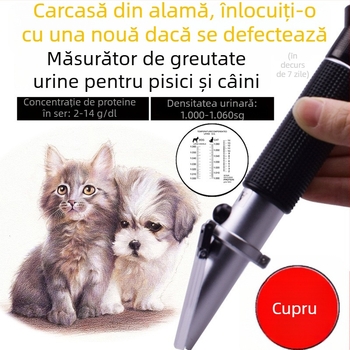 Refraktometru de urină pentru animale de companie, model RHC300ATC, refraktometru cu prismă pentru pisici și câini, interval de măsurare 0-12 g/dL, greutate 0,15 kg
