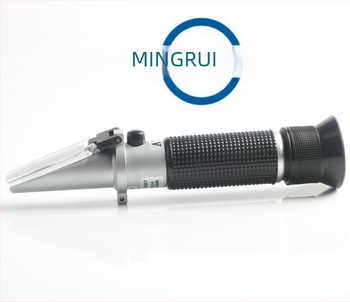 Refractometru prismatic Ming Rui LB18T pentru măsurarea zahărului în bomboane din fructe, interval 0-18 Brix, rezoluție 0.1 Brix, greutate 210 g
