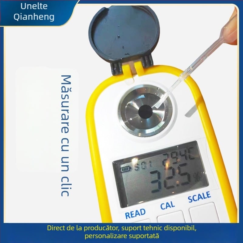 Refraktometru digital pentru concentrația de miere DR301, afișaj digital, rezoluție 0,2%, temperatură de operare 15–35 °C