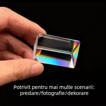 Prismă triunghiulară din sticlă optică K9 pentru demonstrații de refracție, instrument didactic pentru dispozitive optice