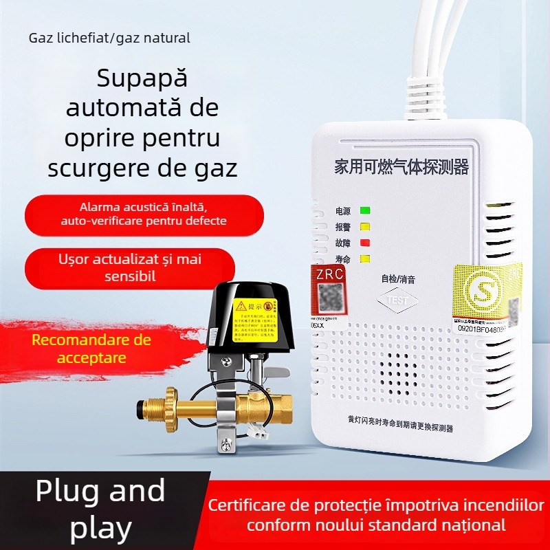 Detector de alarmă pentru gaze JY-CX131, Mutual Security, pentru gaze inflamabile, greutate 150 g