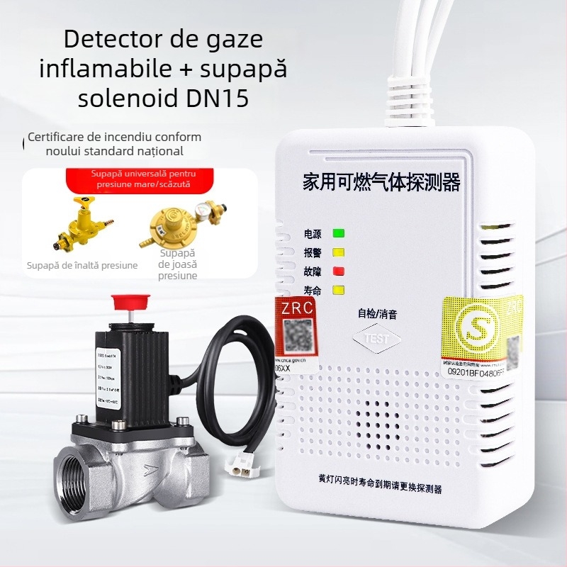 Detector de alarmă pentru gaze JY-CX131, Mutual Security, pentru gaze inflamabile, greutate 150 g