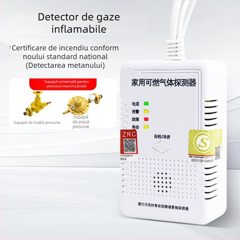 Detector de alarmă pentru gaze JY-CX131, Mutual Security, pentru gaze inflamabile, greutate 150 g