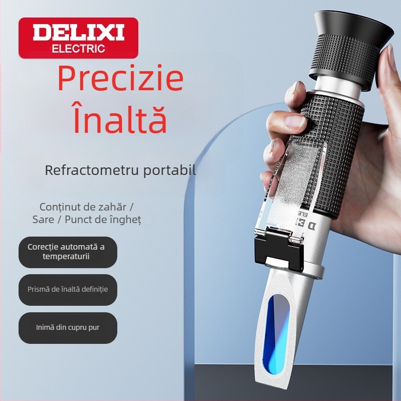 Delixi DLX-ARH100 refractometru portabil pentru salinitate și concentrația apei de mare, destinat aplicațiilor alimentare