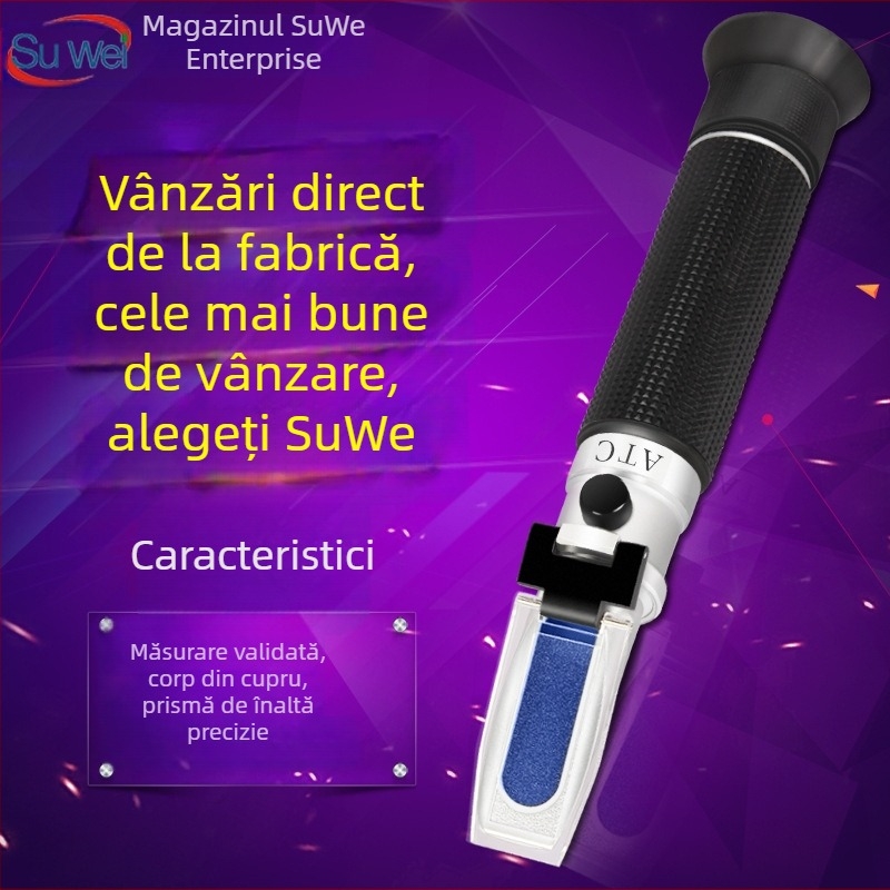 Refraktometru Abbe pentru concentrația de zahăr în sucuri de fructe, lapte de soia și miere; interval de măsurare 0-90% Brix; model 0-90%