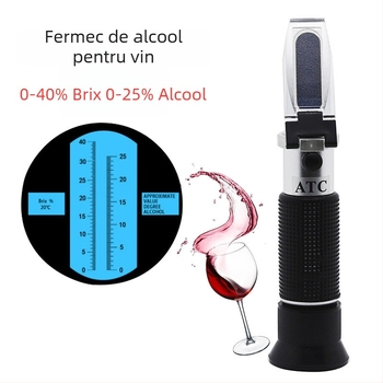Refractometru portabil pentru vin, tester de zahăr și alcool, model LZ019, Le Pat, interval 0-40% zahăr / 0-25% alcool