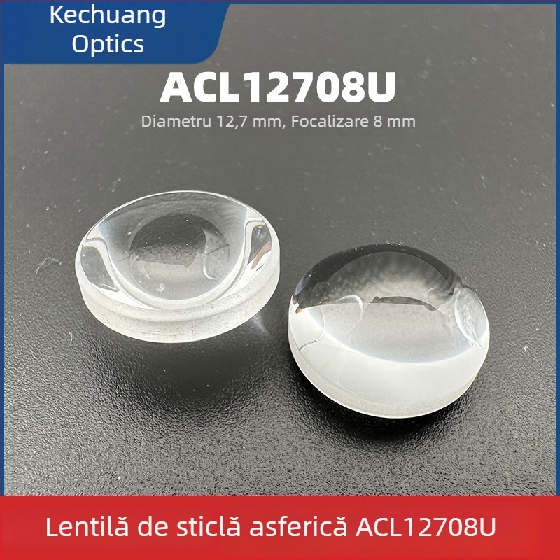 Lentilă asferică de spot, F=8 mm, NA 0.78, neacoperită