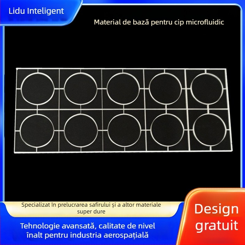 Substrat pentru microfluidică, sticlă de safir, model Ld-n03, Personalizabil, Brand Leado