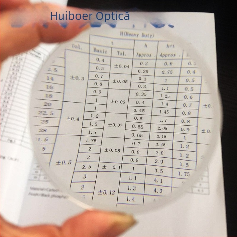 Lentilă optic 75MM din acrilic, circulară, convex dublu – accesorii pentru lupă, instrumentație, oglindă de înfrumusețare și iluminare LED; marcă Huishikang, etichetă privată licențiată disponibilă