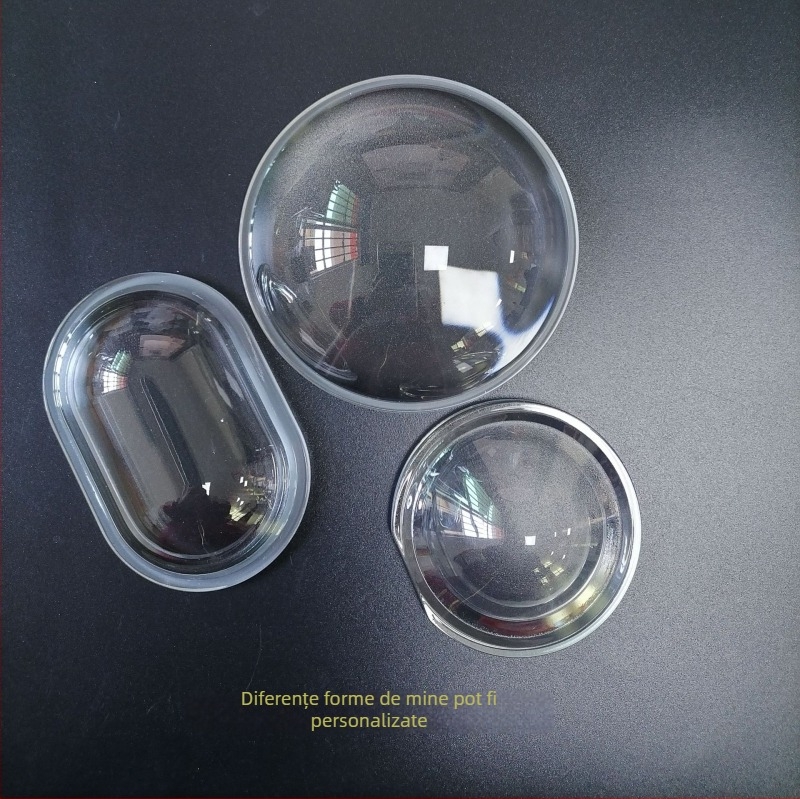 Lentilă de far pentru mașină, sticlă borosilicată, textură bead-sunburst pe suprafață, model 78, pentru iluminare LED