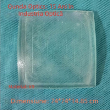 Lentilă opticǎ din sticlă mată, pătrată, material K9, Qunda