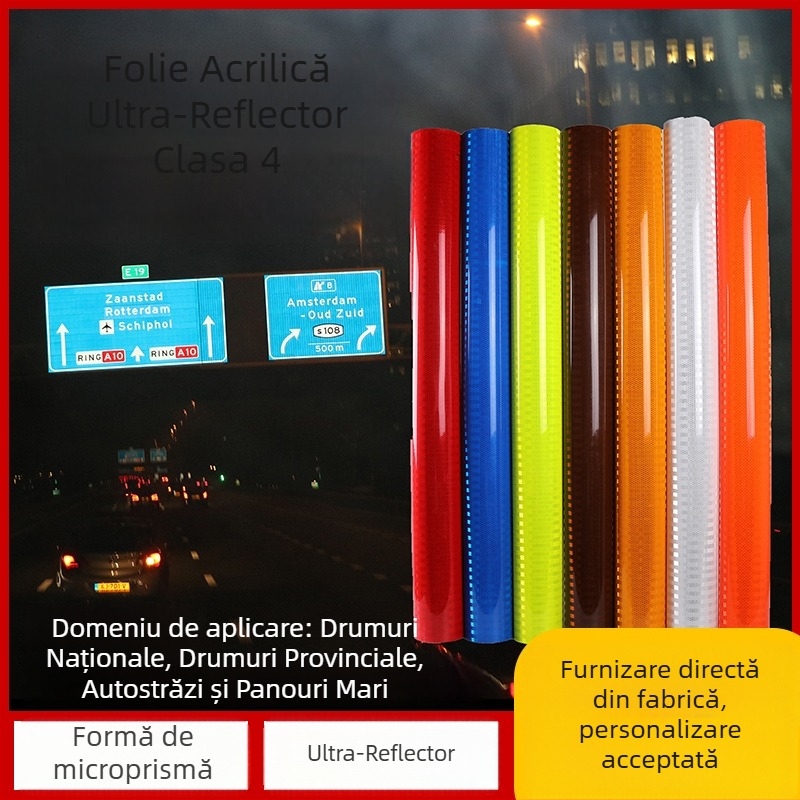 Standard național 2345 Film reflexiv, Prismă acrilică, Rezistență înaltă, Autocolant reflexiv diamant, Strălucire ridicată
