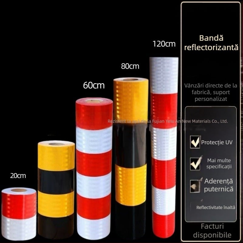 Film reflectorizant anti-coliziune pentru stâlpi electrici, seria Prism Reflective Film, interval de temperatură -30°C până la 60°C, Brand Night Road AN