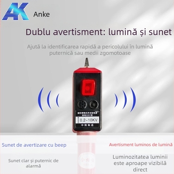 Electroscop de buzunar Anke: design telescopic pliant, semnal sonor și luminos, testare pentru tensiuni înaltă și joasă