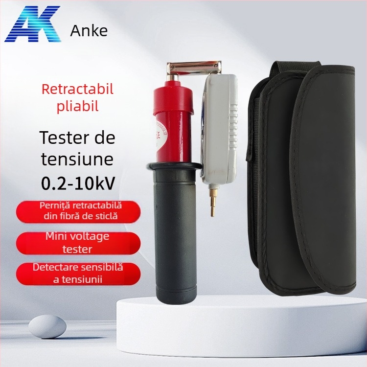 Electroscop de buzunar Anke: design telescopic pliant, semnal sonor și luminos, testare pentru tensiuni înaltă și joasă
