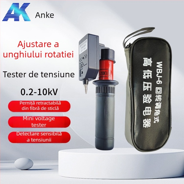 Electroscop de buzunar Anke: design telescopic pliant, semnal sonor și luminos, testare pentru tensiuni înaltă și joasă