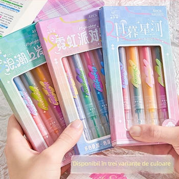 MOYL KBX-6365 Marker cu vârf dublu, Corp din plastic, Ambalaj în cutie, Personalizare disponibilă, Nu se poate șterge