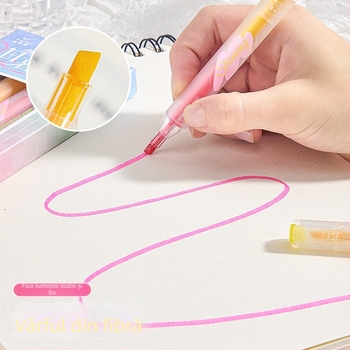 MOYL KBX-6365 Marker cu vârf dublu, Corp din plastic, Ambalaj în cutie, Personalizare disponibilă, Nu se poate șterge