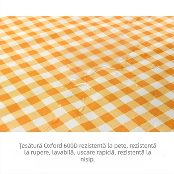 Saltea de picnic cu protecție împotriva umezelii, din material Oxford, model LEP, greutate 430 g, potrivită pentru camping și drumeții.