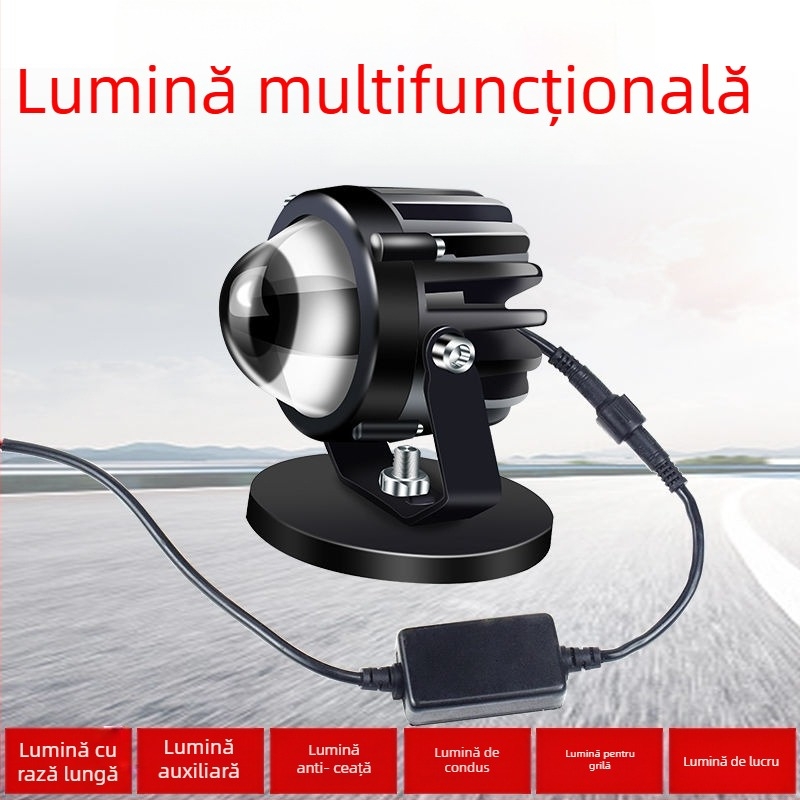 Proiector LED pentru mașină, cu rază lungă și laser, oglindă cu transparență înaltă – upgrade grill pentru off-road (60W, 12-24V, TP20, 3000h)