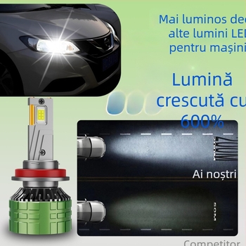 Faruri LED pentru mașină cu tehnologie laser, Haihuate, corp din aluminiu, compatibilitate universală, modele H7/H4/H1/H11, 120W