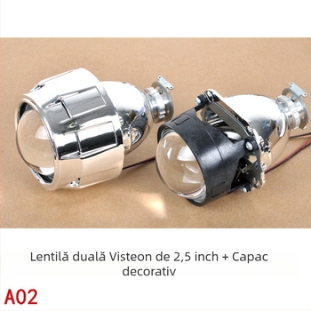 Lentilă universală cu dublu fascicul Xenon pentru faruri H1/H7/H4, fascicul aproape și departe, 12V, IP65, 6000 lm, durată de viață 30.000 h