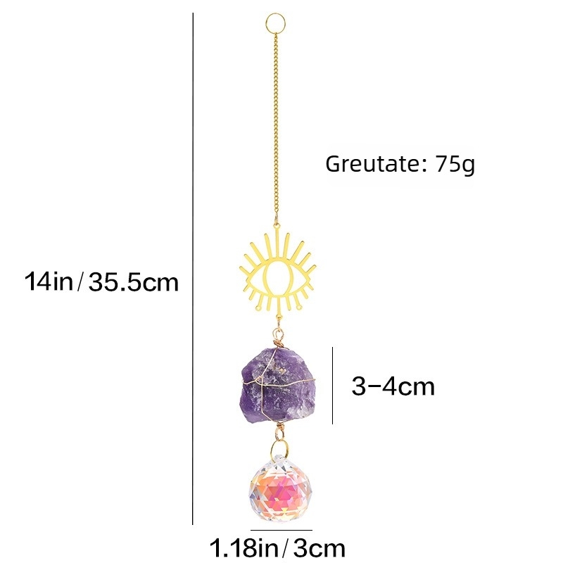 Pandantiv din cristal cu prismă, ornament cu clopoțel pentru fereastra grădinii