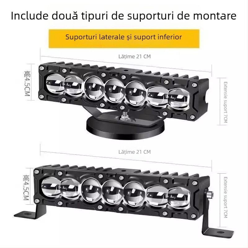 Xinwuke spot LED cu 7 diode, fascicul direct cu lentilă laser, 40W/65W joasă/înaltă, 12-24V, 5000-6000K