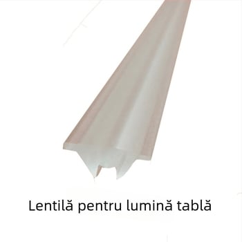 Lentilă optică din acrilic pentru iluminarea tablei de clasă, polarizată, transparență 90%, dimensiuni 22.4×10.4 mm, unghi de fascicul 90°, model 21022501