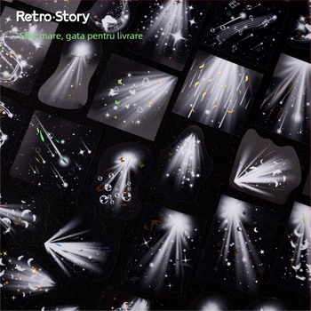 Pachet de etichete PET pentru planner – Material DIY pentru jurnal, 20 foi, 6 stiluri, 14 g